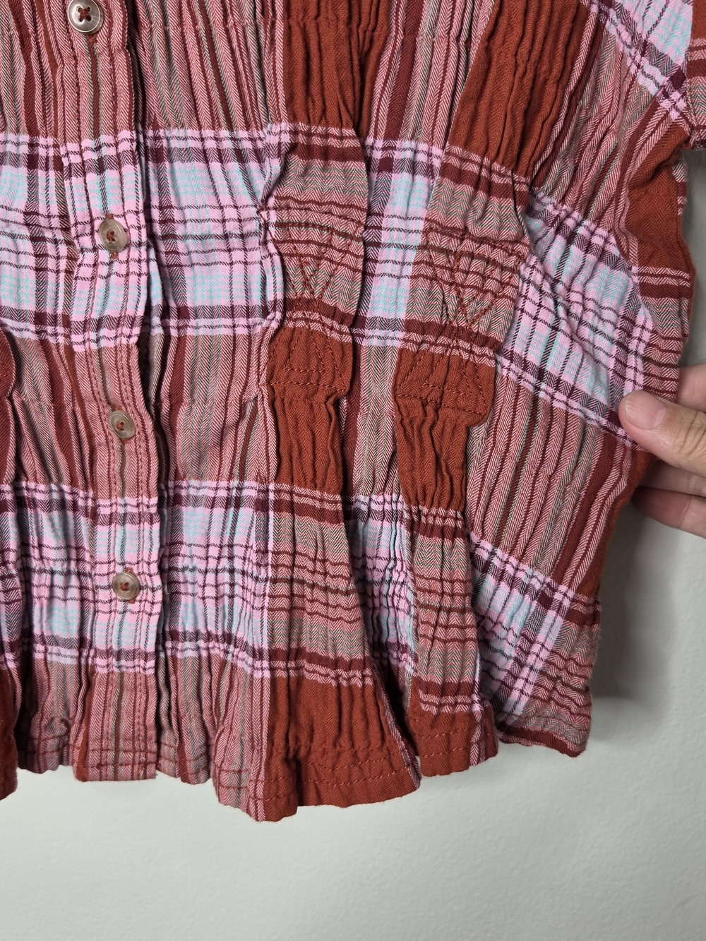 Pilcro The Bobbie Plaid Fitted Waist Shirt - Picture 4 of 8
